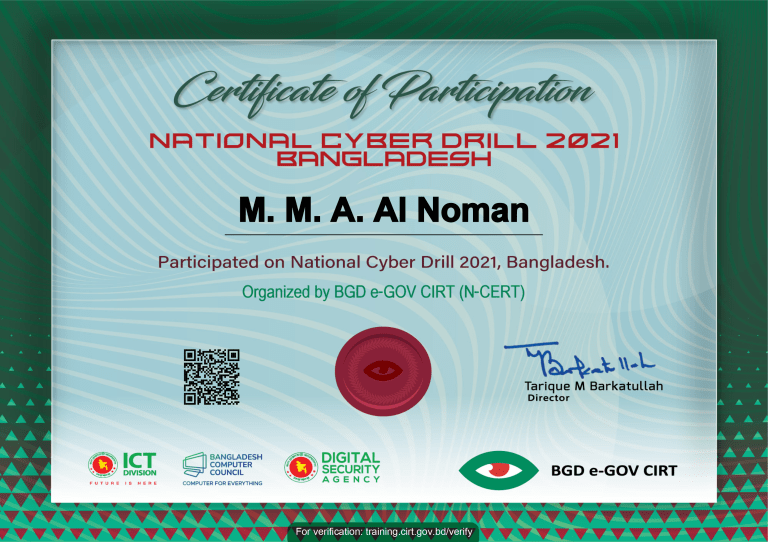 National Cyber Drill 2021, BGD e-GOV CIRT